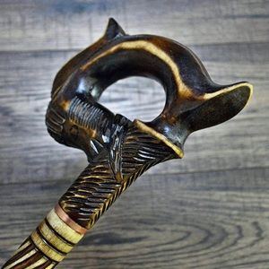 Cane Walking Stick Cane Reed Stick Wooden Handmade Carving (Horse Black)